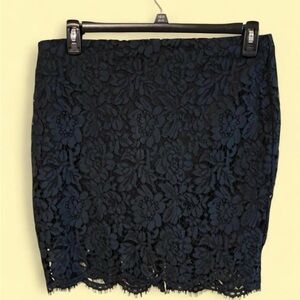 Elegant Lace Skirt (Dark Navy)